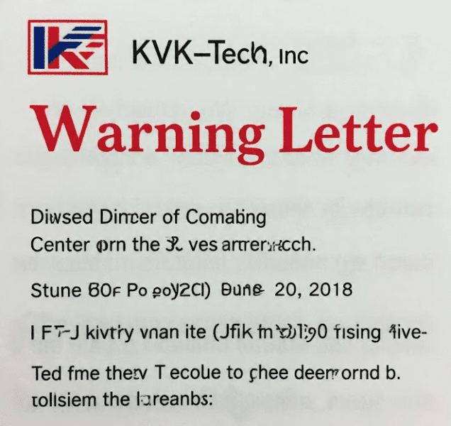 KVK-Tech Warning Letter